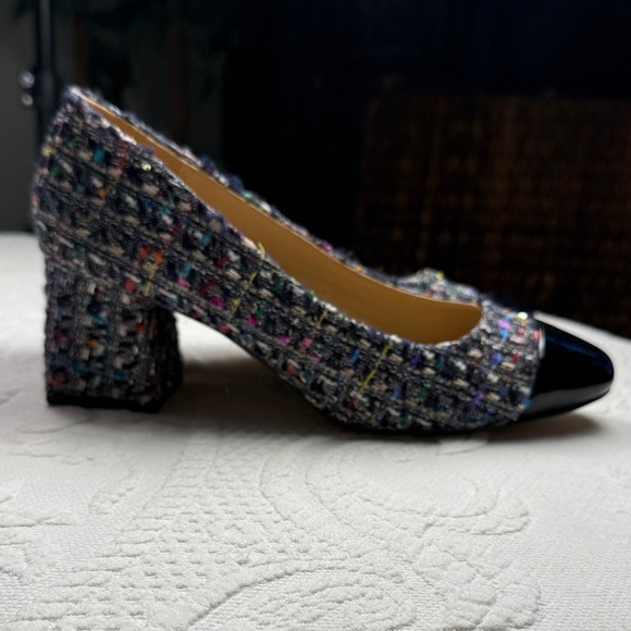 Macy's On 34th Multicolor Tweed Heels with Black Toe - Picture 1 of 5